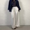 Cream satin pants