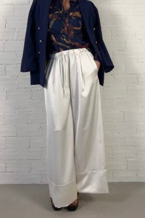 Cream satin pants