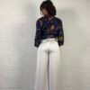 Cream satin pants