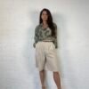 Beige bermuda pants