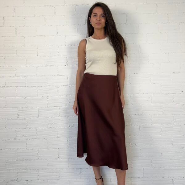 Satin bordeaux skirt