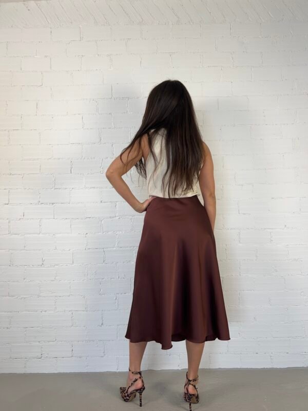 Satin bordeaux skirt