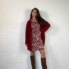 Red viscose knitwear