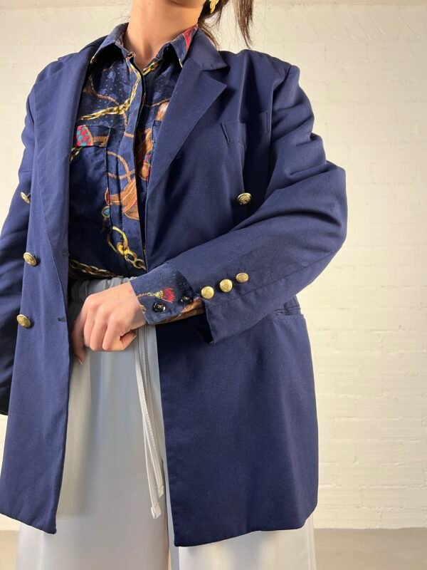 Blue baroque silk shirt
