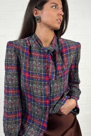 Checkered silk shirt
