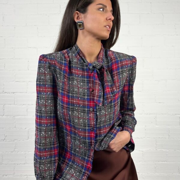 Checkered silk shirt