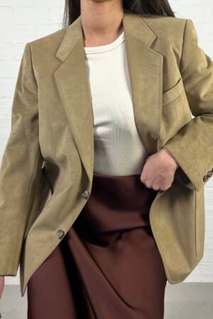 Suede leather blazer