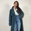 Emerald oversized trench coat