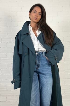 Emerald oversized trench coat