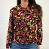 Floral silk blazer