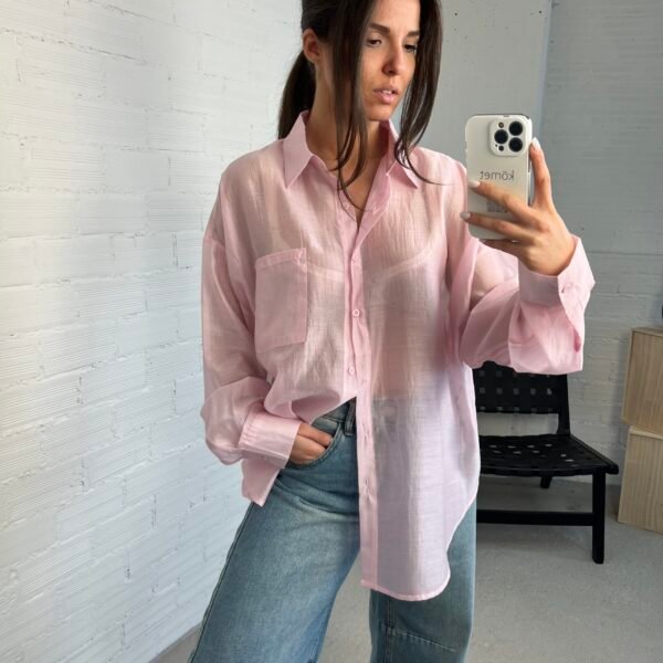 Pink silk shirt