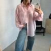 Pink silk shirt