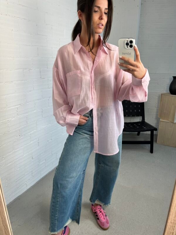 Pink silk shirt