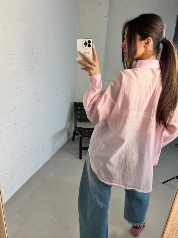 Pink silk shirt