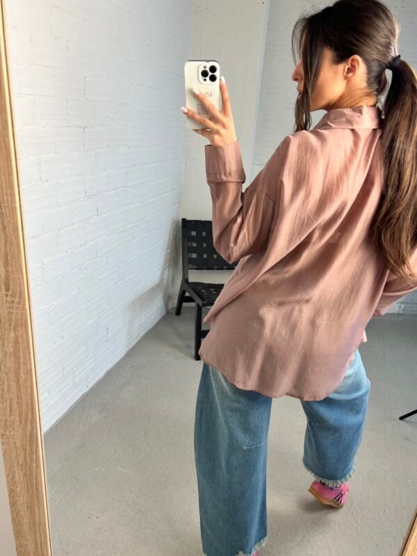 Dusty pink silk shirt
