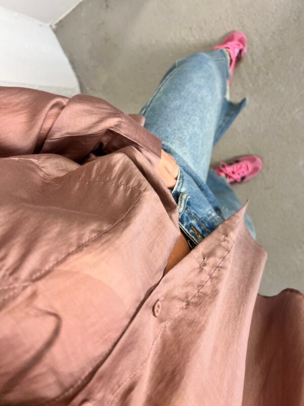 Dusty pink silk shirt