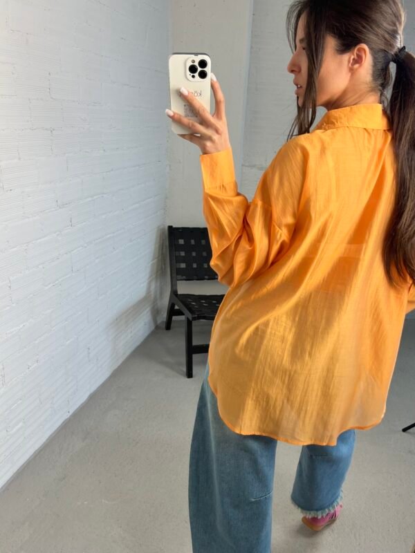 Orange silk shirt
