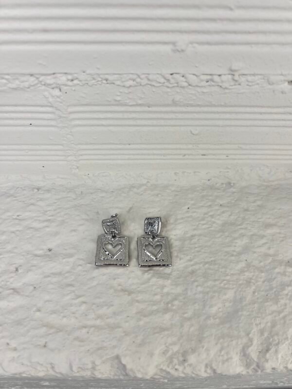 Heart silver earrings