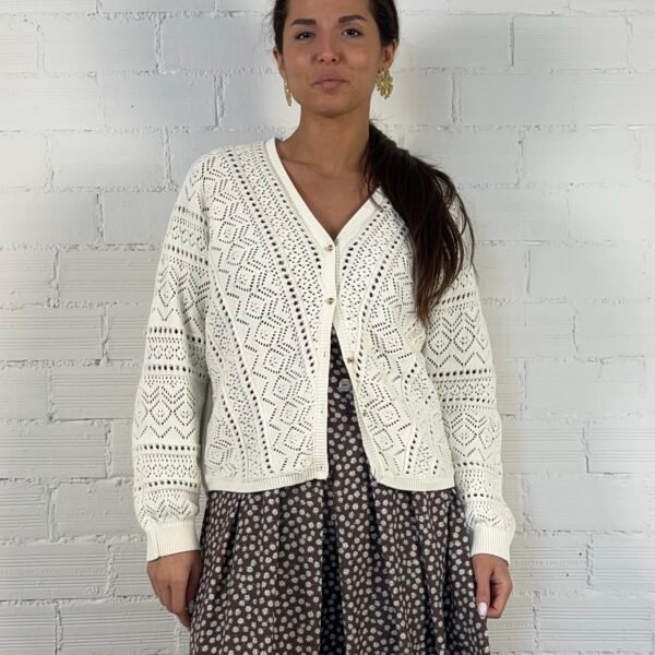 Crochet white cardigan
