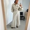 Linen cream jumpsuit