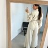 Linen cream jumpsuit