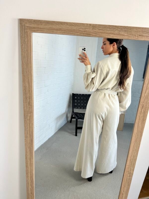 Linen cream jumpsuit