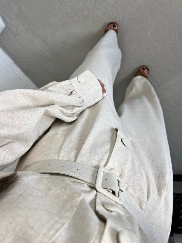 Linen cream jumpsuit