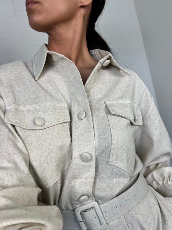 Linen cream jumpsuit