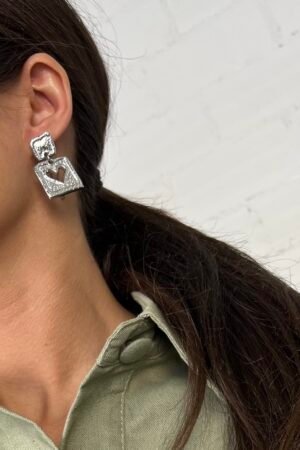 Heart silver earrings