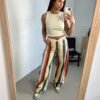 Multicolor striped denim