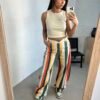 Multicolor striped denim