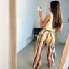 Multicolor striped denim