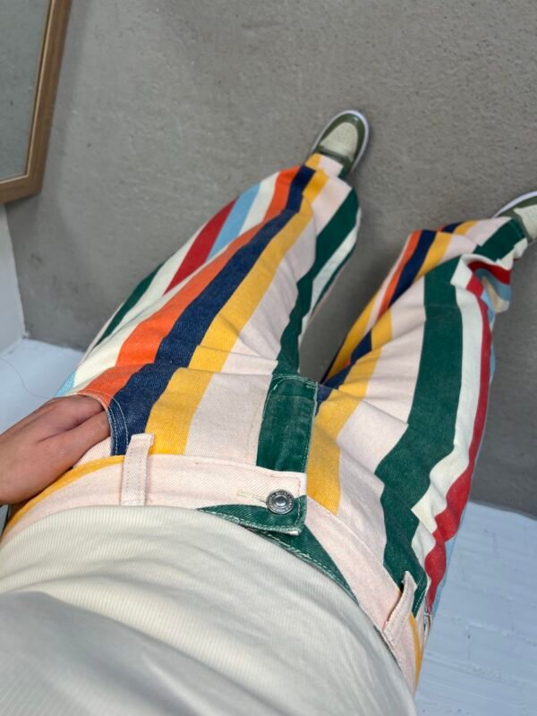 Multicolor striped denim