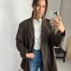 Brown striped blazer