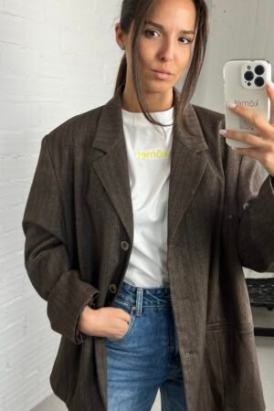 Brown striped blazer