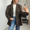 Brown striped blazer