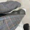 Grey blue checkered blazer