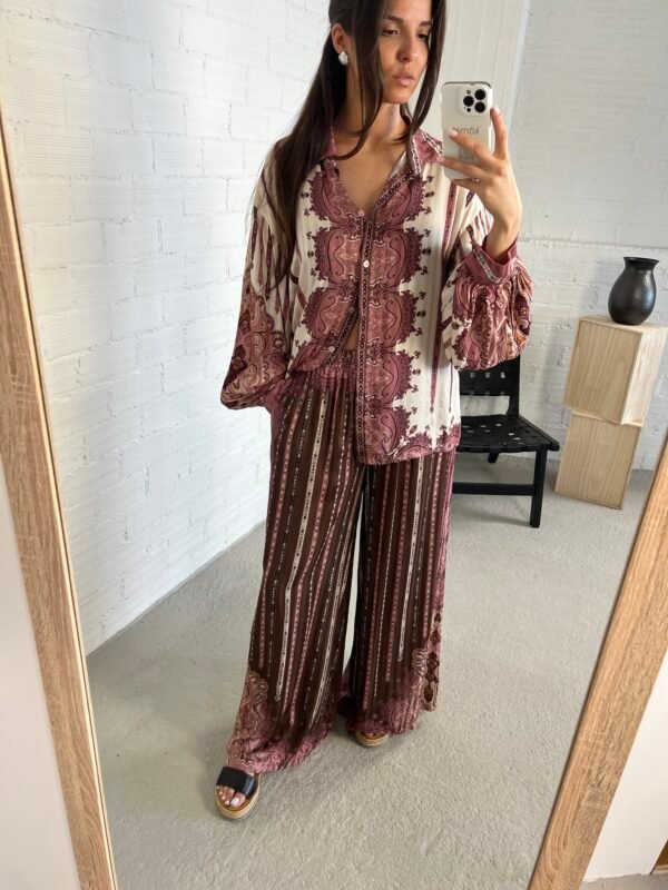 Paisley satin pants