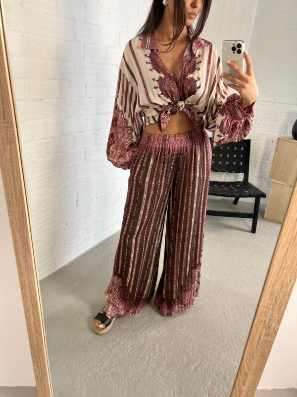 Paisley satin pants