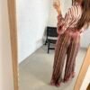 Paisley satin pants