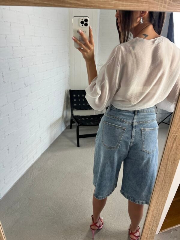 Silk mesh white top