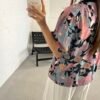 Floral pink-black shirt