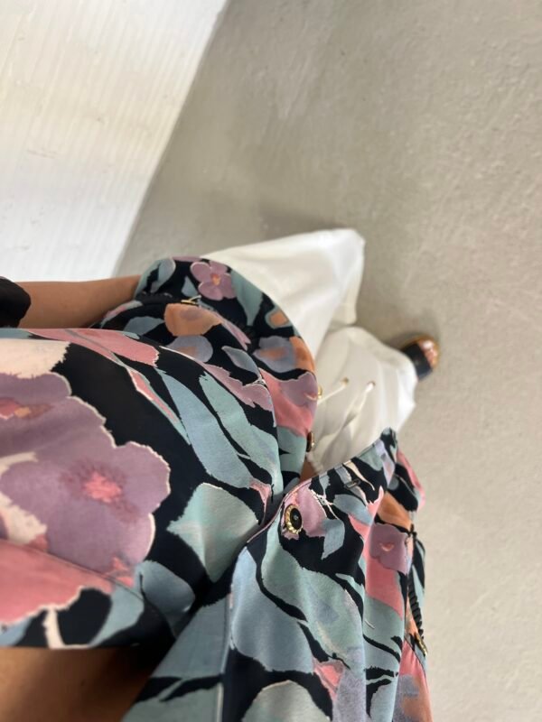 Floral pink-black shirt