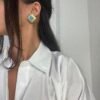 Blue marble earrings