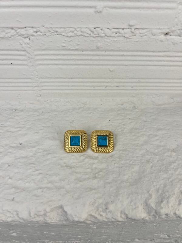 Blue marble earrings
