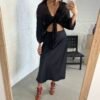 Satin black skirt
