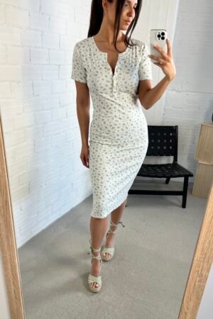Floral rib dress