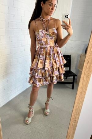 Paisley ruffled dress