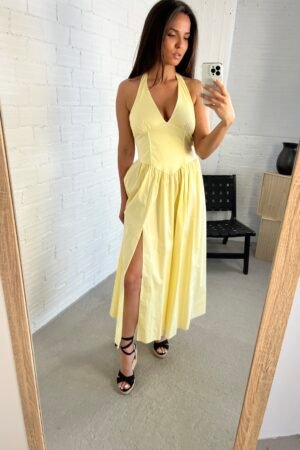 Marilyn buttery yellow dress